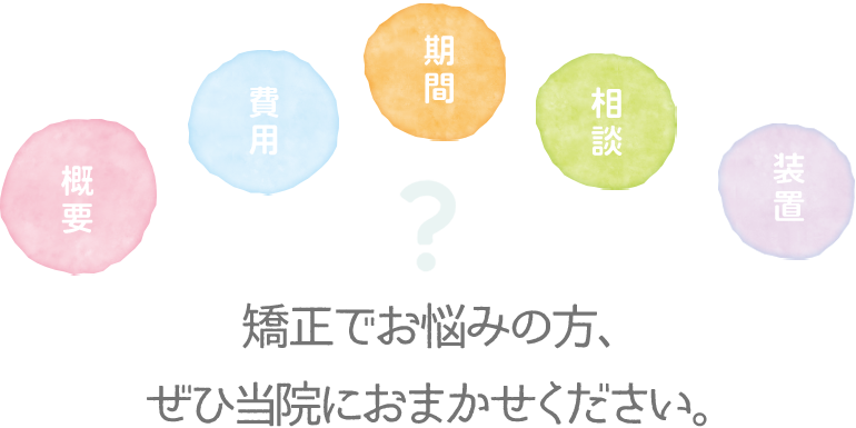 矯正でお悩みの方、ぜひ当院におまかせください。